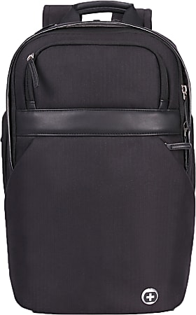 SwissDigital Pearl Massage Business Backpack With 16.1" Laptop Pocket, Black