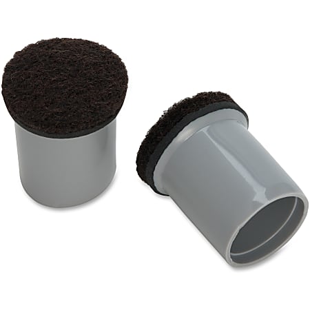 Lorell Replacement Chair Tips with Felt - Gray - 16 / Bag Lorell Replacement Chair Tips with Felt - Gray - 16 / Bag