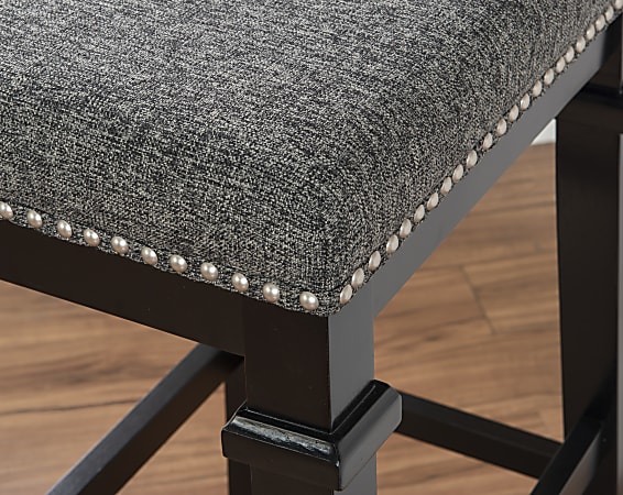Linon Marshall Backless Bar Stool GrayBlack Office Depot