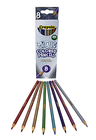 Crayola® Metallic Color Pencils, Assorted Colors, Box Of 8 Color Pencils