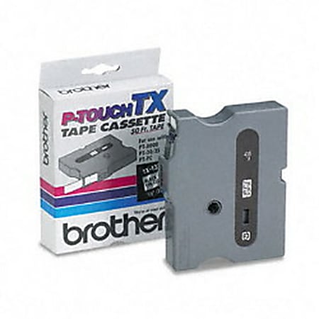 Brother® TX-1311 Black-On-Clear Tape, 0.5" x 50'