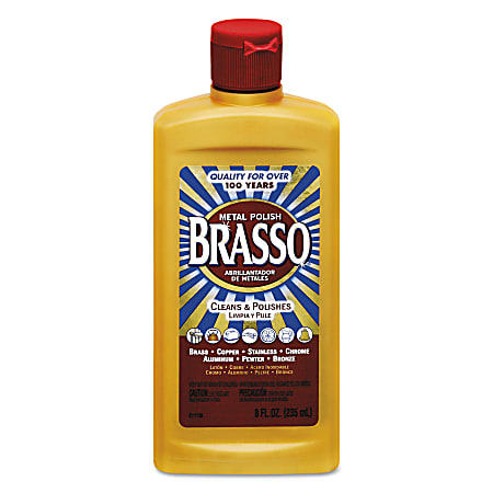 BRASSO® Metal Surface Polish, 8 Oz Bottle, Case Of 8