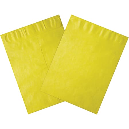 Office Depot® Brand Tyvek® Envelopes, 9" x 12", Yellow, Pack Of 100