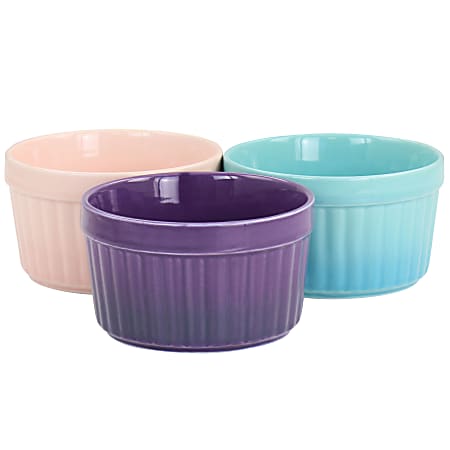 Crock-Pot® Thornburg 3-Piece Stoneware Ramekin Set, 12 Oz, Assorted Colors