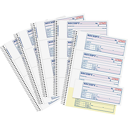Adams Spiral 2-part Money/Rent Receipt Book - 200 Sheet(s) - Spiral Bound - 2 Part - 2.75"x7.62" Form Size - SC1182PK