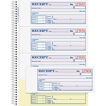 Adams Spiral 2-part Money/Rent Receipt Book - 200 Sheet(s) - Spiral Bound - 2 Part - 2.75