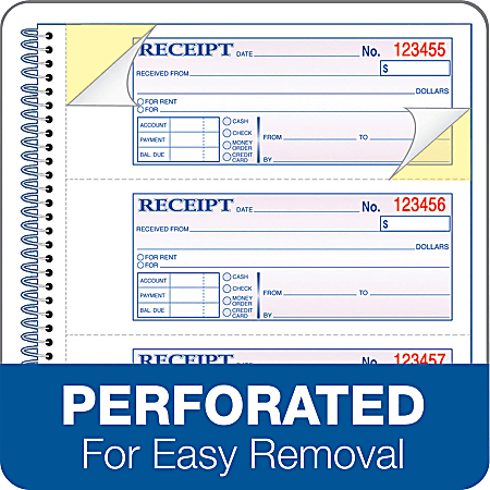 Adams Spiral 2-part Money/Rent Receipt Book - 200 Sheet(s) - Spiral Bound - 2 Part - 2.75