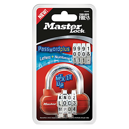Master Lock® Password Plus™ Combination Padlock, Assorted Colors