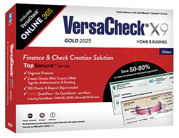 VersaCheck X1 Gold + VersaCheck ONLINE Gold Bundle, 2025, For 3 Users, 1-Year Subscription, PC, Product Key/Download