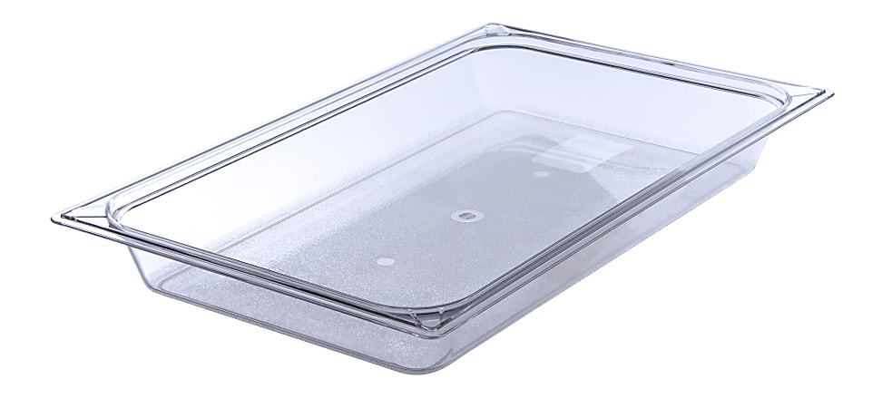 StorPlus Full-Size Plastic Food Pans, 2 1/2"H x 12 3/4"W x 20 3/4"D, Clear, Pack Of 6