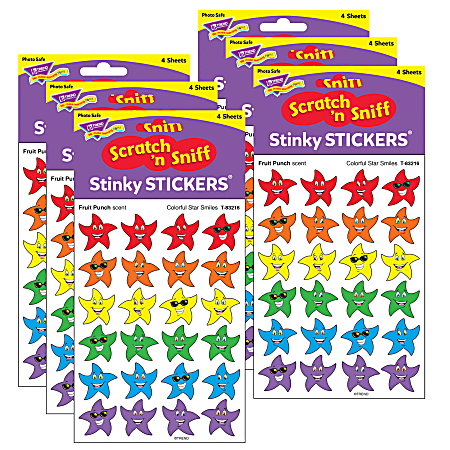 Trend Stinky Stickers, Colorful Star Smiles/Fruit Punch, 96