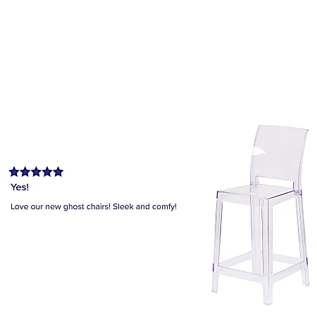 Flash furniture ghost chair with oval back in transparent hot sale crystal