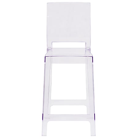 Flash Furniture Ghost Counter Stools Transparent Crystal Set Of 4