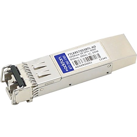 AddOn Finisar FTLX8573D3BTL Compatible TAA Compliant 10GBase-SR SFP+ Transceiver (MMF, 850nm, 300m, LC, DOM) - 100% compatible and guaranteed to work