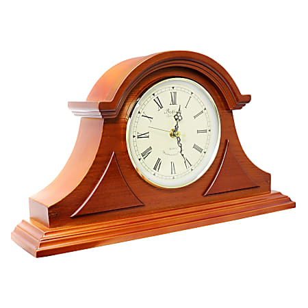Bedford Clocks Mantel Clock, 10-1/2”H x 18”W x 4-1/4”D, Mahogany Cherry