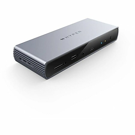 Targus HyperDrive Thunderbolt 4 Docking Station, 2-15/16”H x 7-7/8”W x 1-1/4”D, Silver, HDTB4D-US