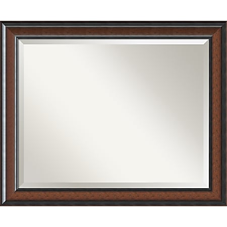 Amanti Art Cypress Walnut Wall Mirror, Rectangular, 26 3/4"H x 32 3/4"W, Walnut