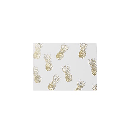 Sincerely A Collection by C.R. Gibson® Top-Fold Boxed Notes, 5" x 3 3/4", Gold Pineapple, Pack Of 10