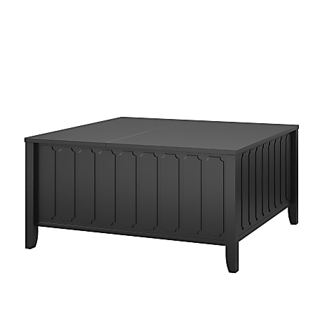 Ameriwood™ Home Novogratz Her Majesty Lift Top Coffee Table, 17-13/16”H x 35-3/4”W x 35-3/4”D, Black