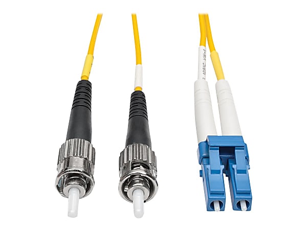 Eaton Tripp Lite Series Duplex Singlemode 9/125 Fiber Plenum Rated Patch Cable (LC/ST), 5M (16 ft.) - Patch cable - LC single-mode (M) to ST single-mode (M) - 5 m - fiber optic - duplex - 9 / 125 micron - plenum, riser - yellow