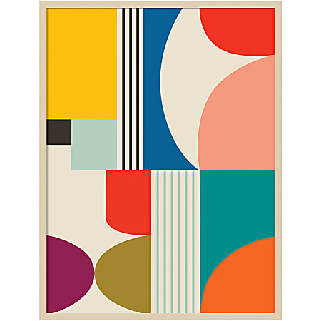 Amanti Art Mid Century Modern Pattern by Rachel Lee Wood Framed Wall Art Print, 31”W x 41”H, Natural