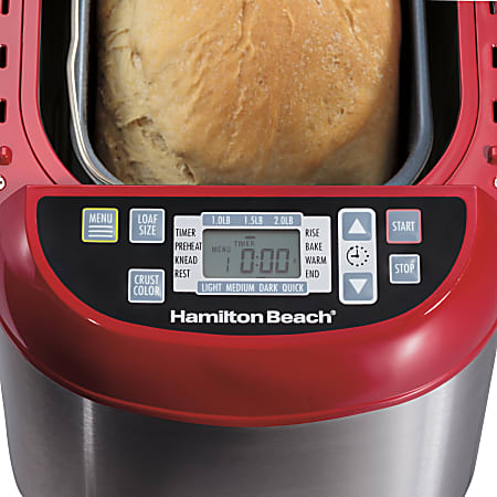 Hamilton Beach Artisan Dough Bread Maker Red 2 lb Capacity Red - Office  Depot