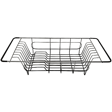 Better Houseware Stainless-Steel Over-the-Sink Dish Drainer, 4-1/2"H x 8-1/4"W x 19-1/4"D, Silver