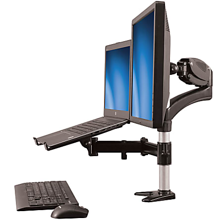 StarTech.com Laptop Monitor Stand Computer Monitor Stand Full Motion  Articulating VESA Mount Monitor Desk Mount aluminum black screen size 15 27  desk mountable - Office Depot