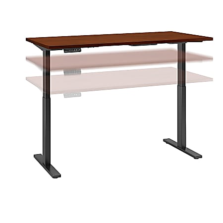Bush Business Furniture Move 60 Series 60"W x 24"D Height Adjustable Standing Desk, Hansen Cherry/Black Base, Premium Installation