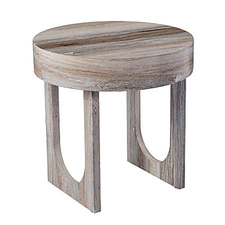 SEI Chadkirk Round Faux Marble End Table, 19-3/4&quot;H