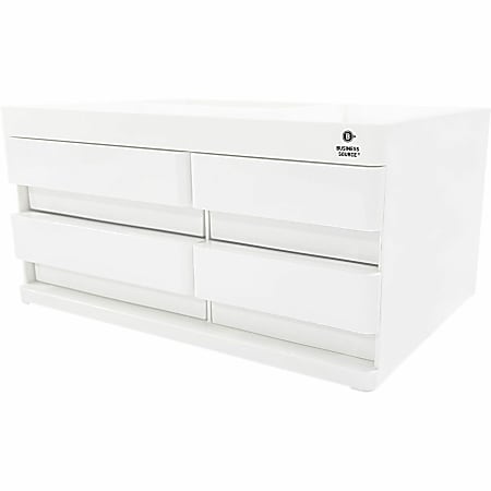Business Source Multi-Drawer Desktop Organizer - 4 Compartment(s) - 4 Drawer(s) - 5.2