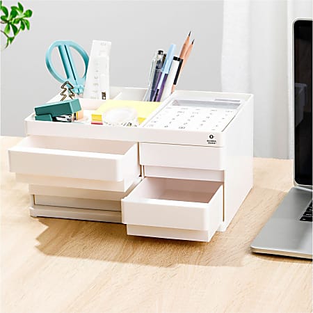 Business Source Multi-Drawer Desktop Organizer - 4 Compartment(s) - 4 Drawer(s) - 5.2