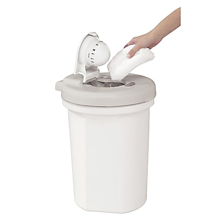 Safety 1st® Easy Saver Circular Plastic Diaper Pail, 18"H x 13"W x 14 1/2"D, White