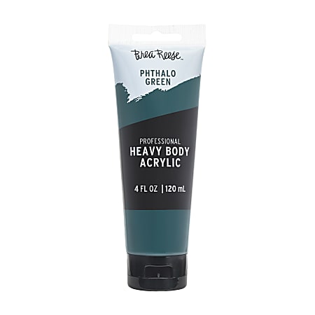 Brea Reese Professional Heavy-Body Acrylic Paint, 4 Oz, Phthalo Green