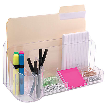 Desk Organizer, Desktop Organizer With Pencil Holders, Sticky Note Tray,  Paperclip Storage And Office Accessories Caddy, Office Stationery Supplies  Or