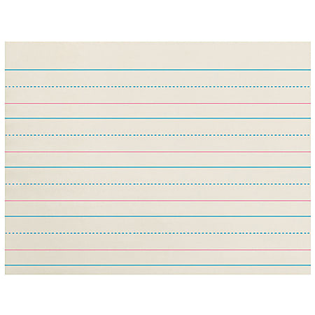 Zaner Bloser Newsprint Handwriting Paper, Dotted Midline, 8" x 10 1/2", 500 Sheets Per Pack, Case Of 3 Packs
