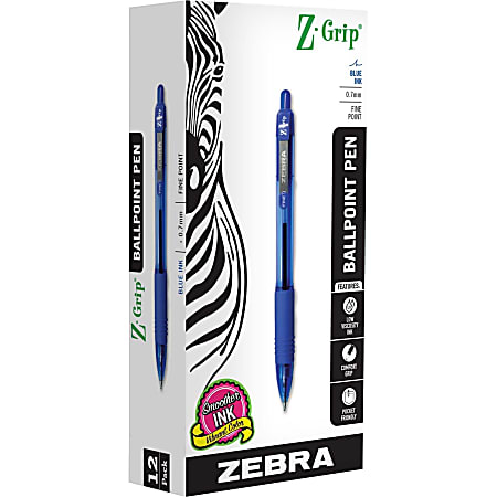 Zebra Pen Z-Grip Retractable Ballpoint Pens - 0.7
