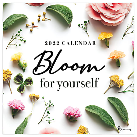 TF Publishing Inspirational Wall Calendar, 12" x 12", Bloom, January To December 2022