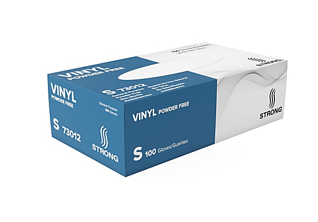 Strong Manufacturers Powder Free Vinyl Food Service Gloves, Small, Clear, 100 Gloves Per Box, Case Of 10 Boxes