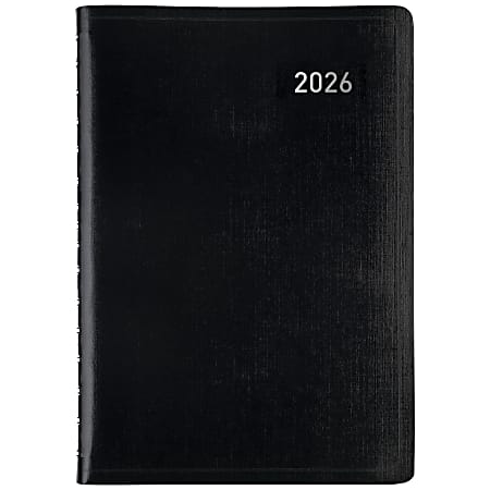 Office Depot Brand Daily Planner, 5" x 8", Black, January 2026 to December 2026, OD00010026