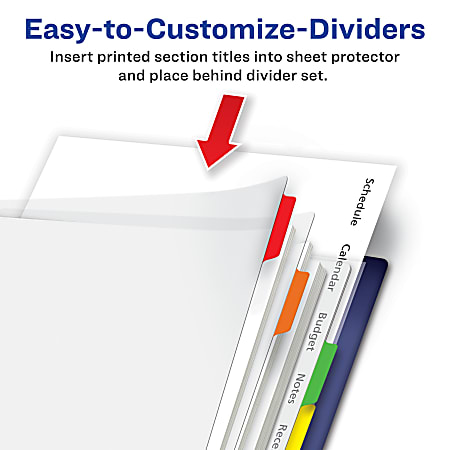Premier A4 Clear Plastic 8Part Subject Dividers Round Colour Index Tabs 1Pk