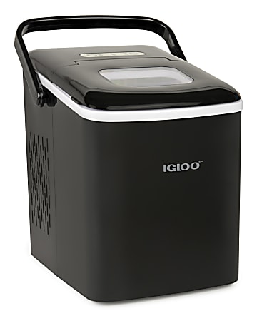Igloo 26 Lb Automatic Self-Cleaning Portable Countertop Ice Maker Machine With Handle, Black
