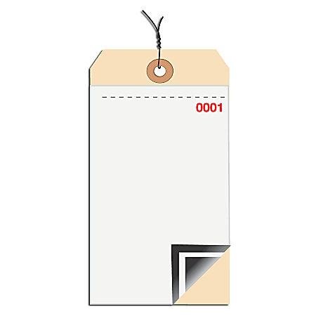 Prewired Manila Inventory Tags, Blank 3-Part With Carbon, 0-499, Box Of 500