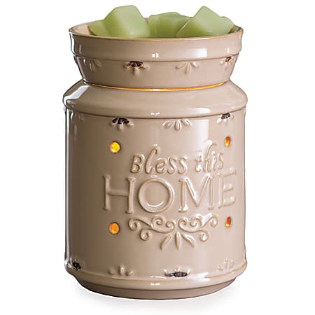Candle Warmers Etc Illumination Fragrance Warmer, 8-13/16" x 5-13/16", Bless This Home