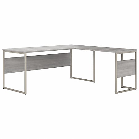 Bush® Business Furniture Hybrid 72"W x 30"D L-Shaped Table Desk With Mobile File Cabinet, Platinum Gray, Standard Delivery