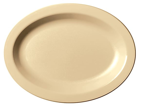 Cambro Camwear Plastic Oval Dinnerware Plates, 12", Beige,