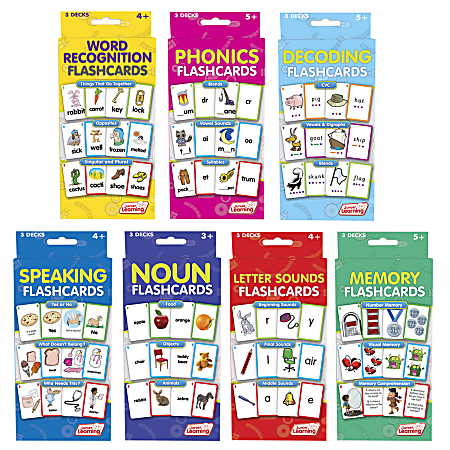 Junior Learning Language Flash Card Sets, Grades Pre-K-1, Pack Of 7 Sets