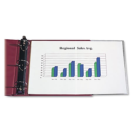 C-Line Panoramic Fold-Out Heavyweight Poly Sheet Protectors - Clear, Center Loading, 11 x 8-1/2, 25/BX, 62237