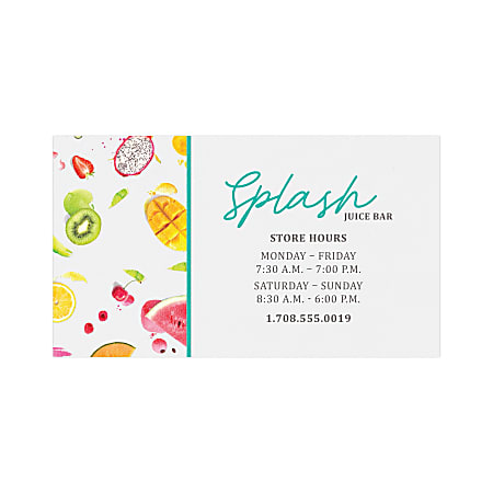 Custom Full-Color Raised Print Standard White Business Cards, Square Corners, 1-Side, Box Of 250