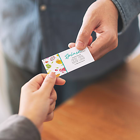 Custom Full-Color Raised Print Standard White Business Cards, Square Corners, 1-Side, Box Of 250